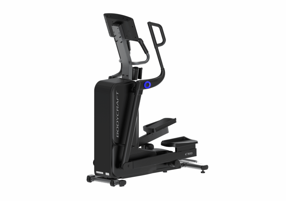 BodyCraft E900 elliptical rear three-quarter view