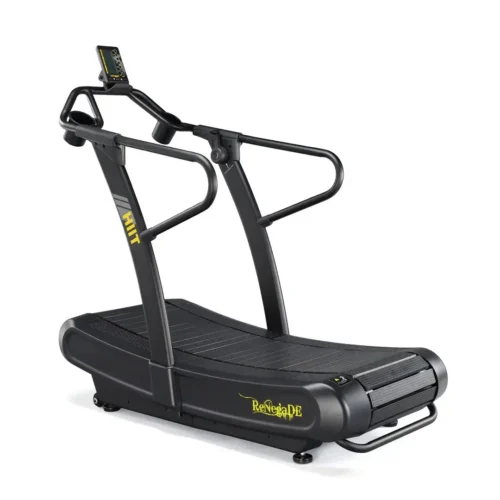 Renegade Ultra Runner self-powered curved treadmill with 17-inch slats and 4-level magnetic resistance, front three-quarter view