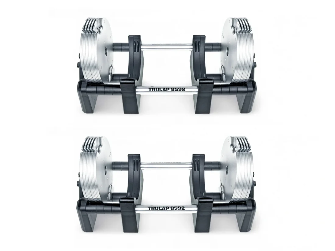 Side view of a Trulap pair upgraded to the 8592 range with the expansion kit, showing the longer bases
