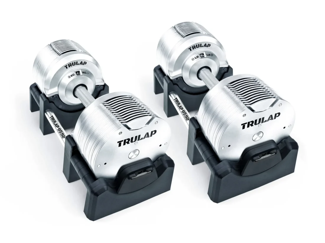Front three-quarter view of the Trulap 8592 G4 pair in their reinforced nylon bases